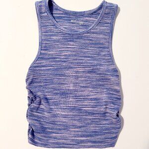 Aerie Side Ruched Purple/Blue Cropped Tank Size S